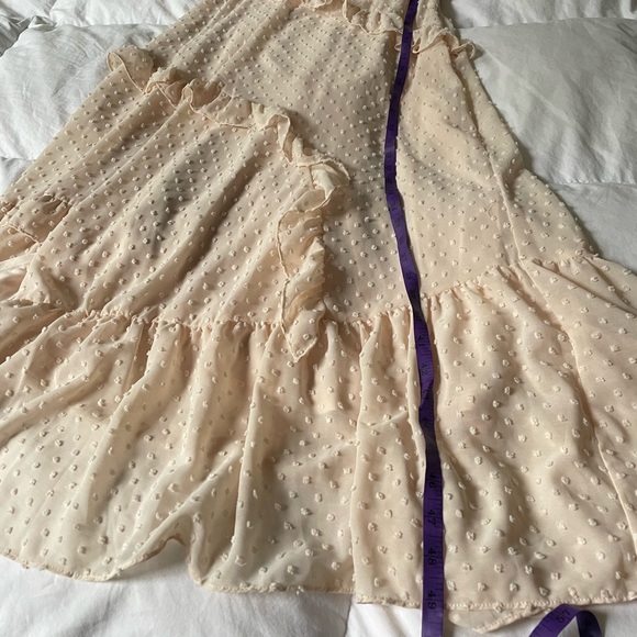 Lulus Next To You Cream Swiss Dot Ruffle Midi Dress Medium - Picture 11 of 15